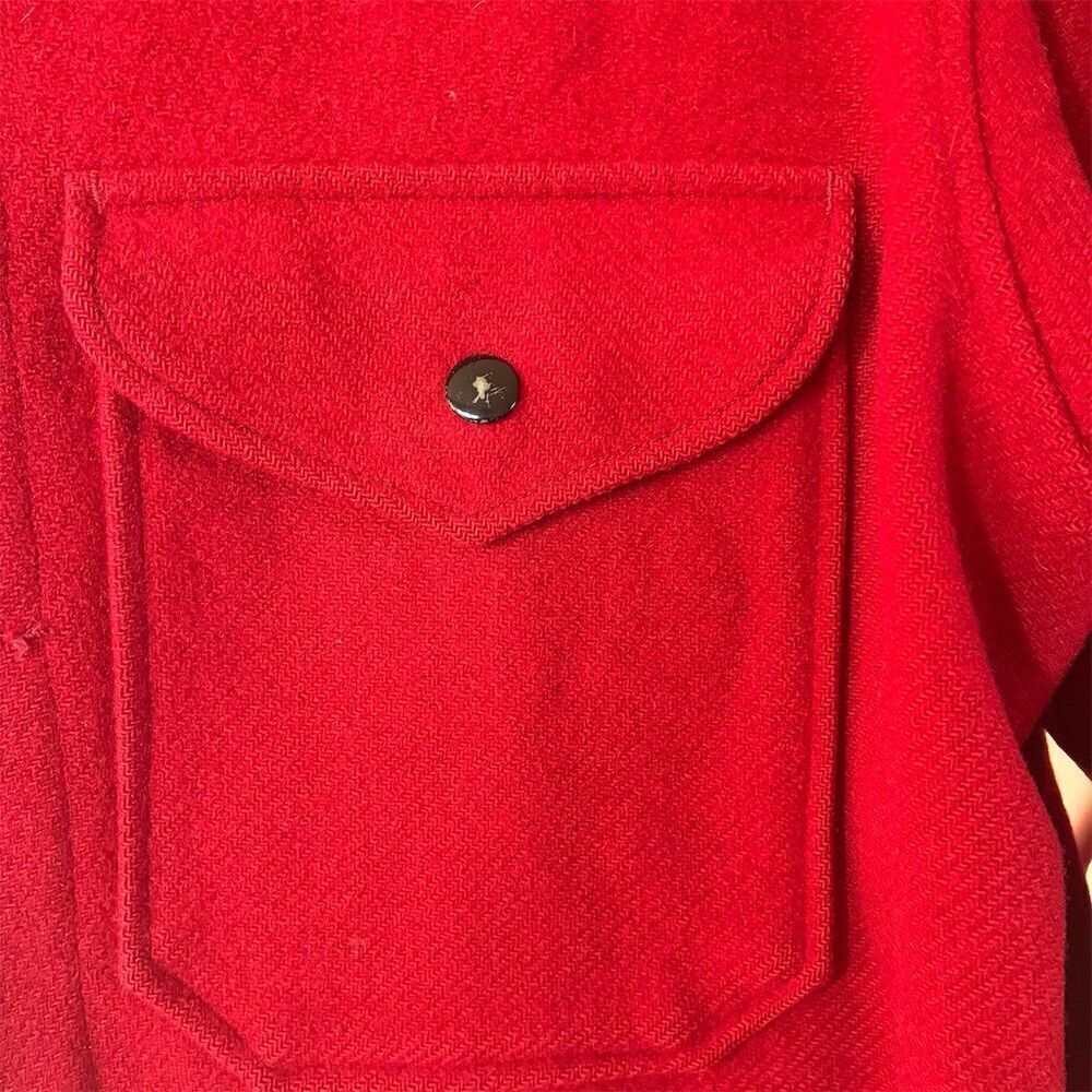 Pendleton Men's Vintage 1960s Red Wool Bomber Jacket Size M - Picture 4 of 8